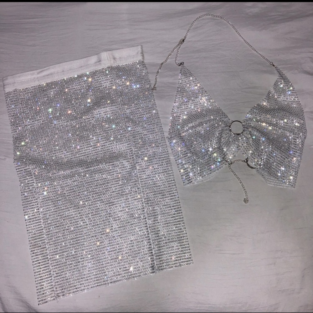 Two piece rhinestone set